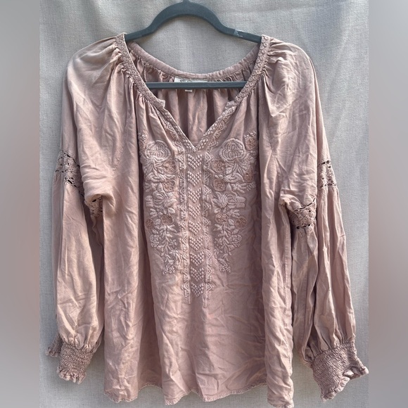 Embroidered boho style shirt, freepeople style top - Picture 1 of 8